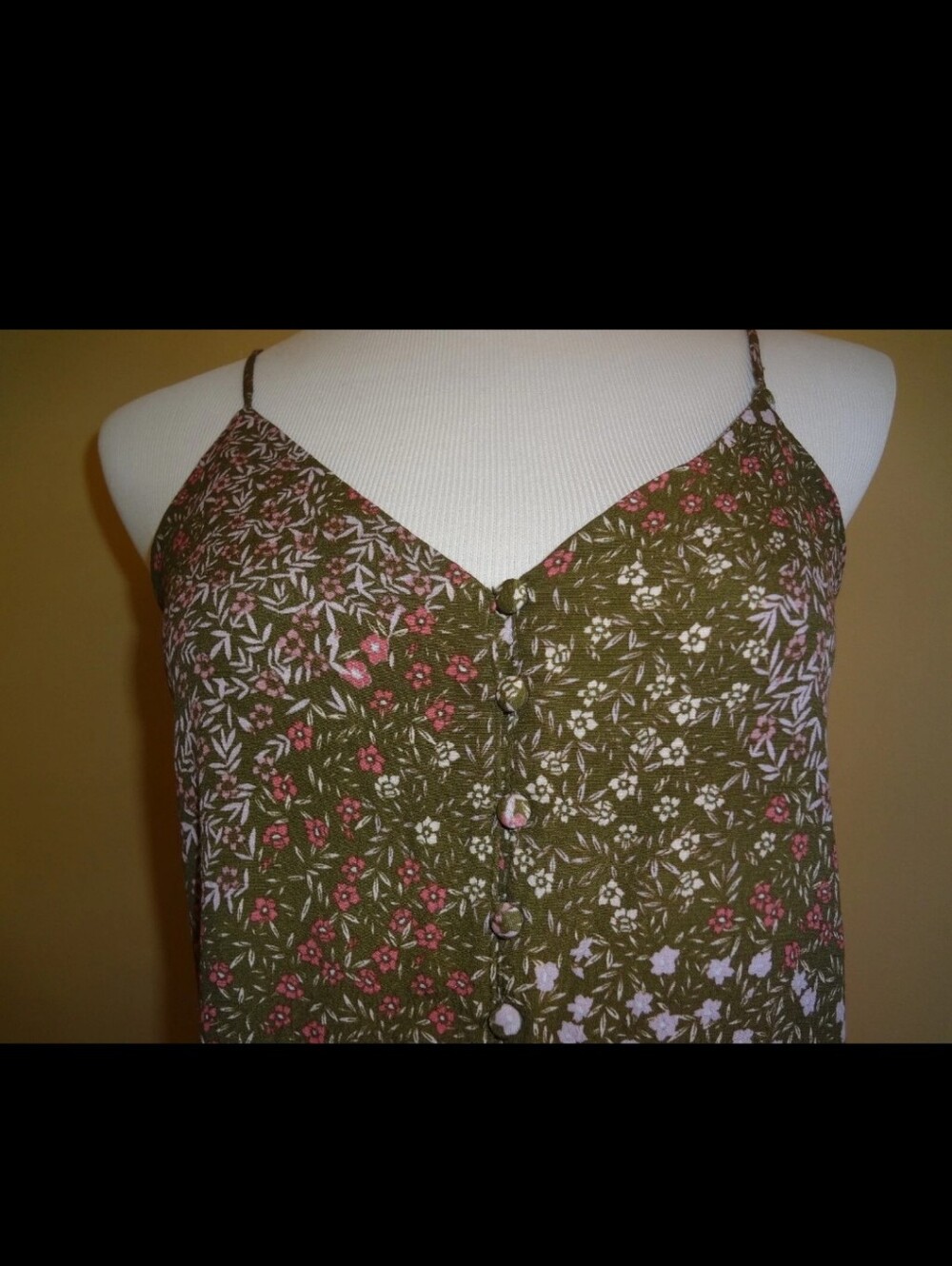 NWOT BP. Nordstrom Olive & Pink Floral Mini Slip Dress - Size XXS